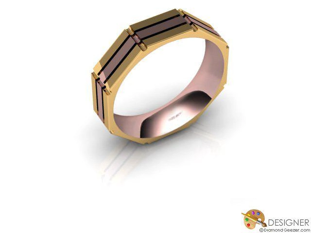 Designer Wedding Ring Choice of Widths 100% Recycled, Hallmarked 18ct. Rose and Yellow Gold