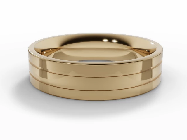 Designer Wedding Ring Choice of Widths 100% Recycled, Hallmarked 18ct. Yellow Gold