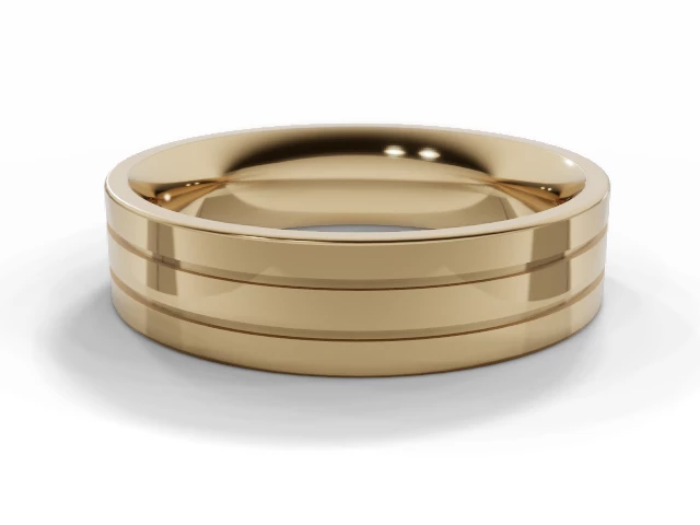 Designer Wedding Ring Choice of Widths 100% Recycled, Hallmarked 18ct. Yellow Gold