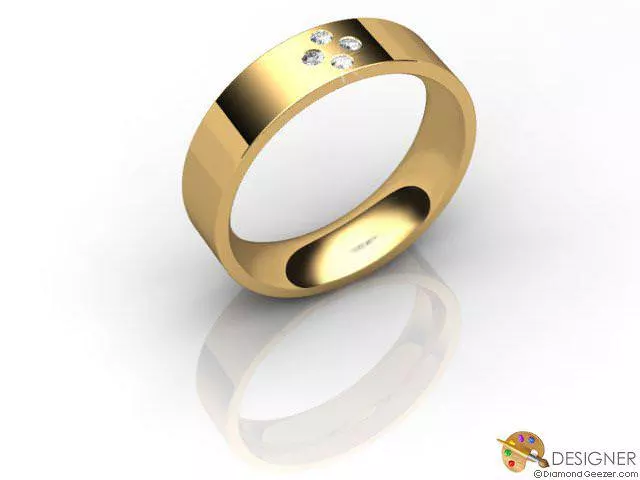 Designer Wedding Ring Choice of Widths Round Brilliant-Cut Diamond 100% Recycled, Hallmarked 18ct. Yellow Gold