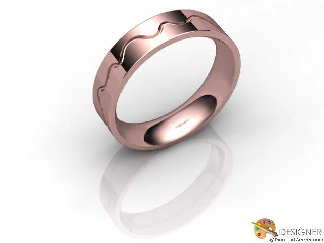 Designer Wedding Ring Choice of Widths 100% Recycled, Hallmarked 18ct. Rose Gold