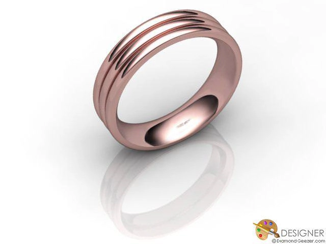 Designer Wedding Ring Choice of Widths 100% Recycled, Hallmarked 18ct. Rose Gold