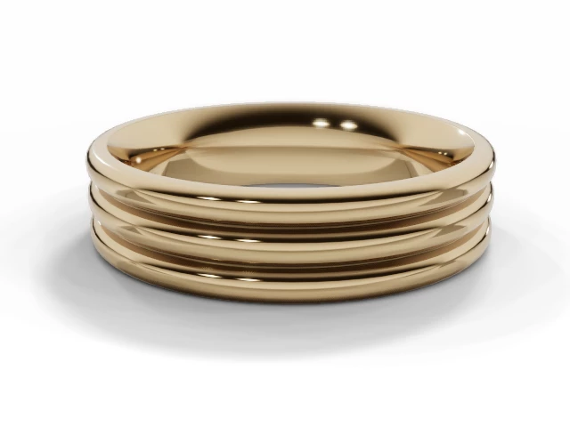 Designer Wedding Ring Choice of Widths 100% Recycled, Hallmarked 18ct. Yellow Gold