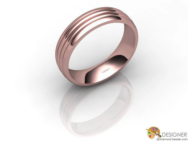 Designer Wedding Ring Choice of Widths 100% Recycled, Hallmarked 18ct. Rose Gold