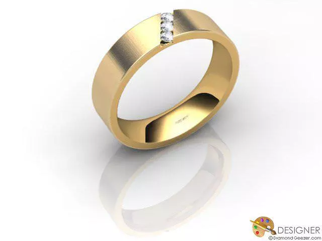 Designer Wedding Ring Choice of Widths Round Brilliant-Cut Diamond 100% Recycled, Hallmarked 18ct. Yellow Gold