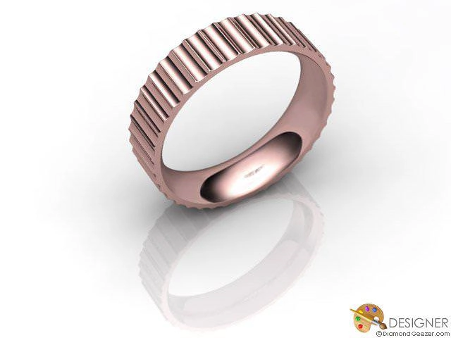 Designer Wedding Ring Choice of Widths 100% Recycled, Hallmarked 18ct. Rose Gold