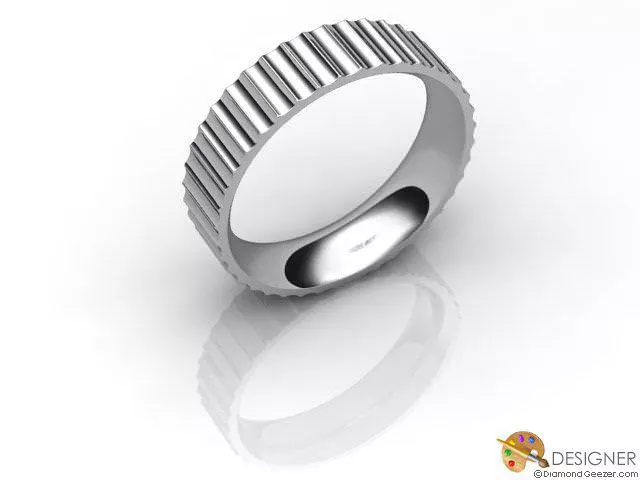 Designer Wedding Ring Choice of Widths 100% Recycled, Hallmarked 18ct. White Gold