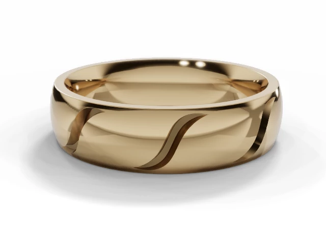 Designer Wedding Ring Choice of Widths 100% Recycled, Hallmarked 18ct. Yellow Gold