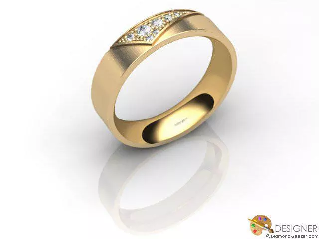 Designer Wedding Ring Choice of Widths Round Brilliant-Cut Diamond 100% Recycled, Hallmarked 18ct. Yellow Gold