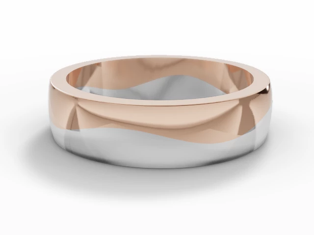 Designer Wedding Ring Choice of Widths 100% Recycled, Hallmarked 18ct. White and Rose Gold