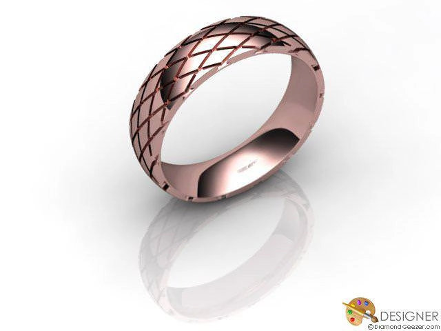 Designer Wedding Ring Choice of Widths 100% Recycled, Hallmarked 18ct. Rose Gold