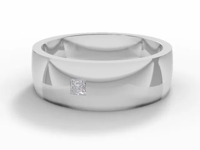 <strong>LUXURY</strong><br />6.0mm. Wide<br />Single Diamond Wedding Ring<br /> Princess-Cut Diamond<br />100% Recycled, Hallmarked Platinum <strong>LUXURY</strong><br />6.0mm. Wide<br />Single Diamond Wedding Ring<br /> Princess-Cut Diamond<br />100% Recycled, Hallmarked Platinum