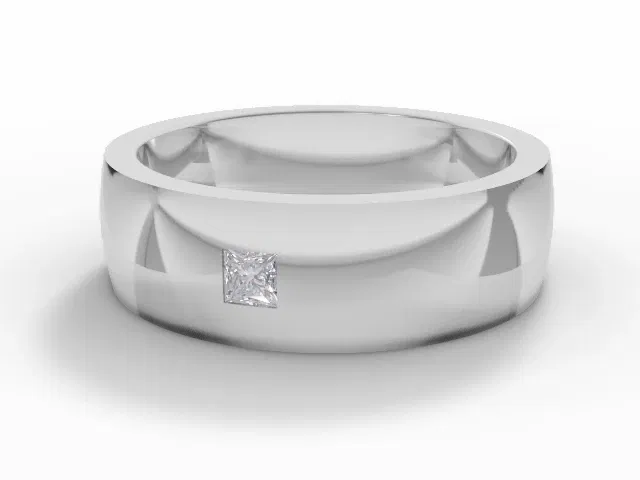 <strong>PREMIERE</strong><br />6.0mm. Wide<br />Single Diamond Wedding Ring<br /> Princess-Cut Diamond<br />100% Recycled, Hallmarked Platinum <strong>PREMIERE</strong><br />6.0mm. Wide<br />Single Diamond Wedding Ring<br /> Princess-Cut Diamond<br />100% Recycled, Hallmarked Platinum