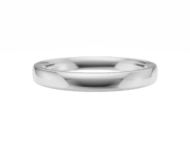 BUDGET 2.5mm.  Wide  Plain Polish Wedding Ring   100% Recycled, Hallmarked Platinum