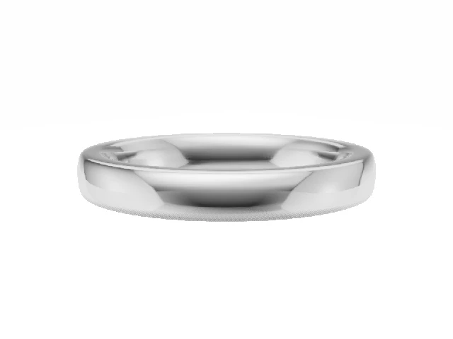 PREMIERE 3.0mm.  Wide  Plain Polish Wedding Ring   100% Recycled, Hallmarked Platinum