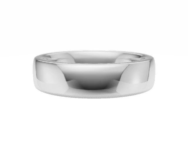 PREMIERE 5.0mm.  Wide  Plain Polish Wedding Ring   100% Recycled, Hallmarked Platinum