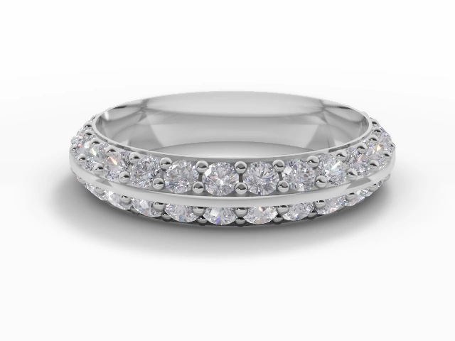 4.0mm.  Wide  Fully-Set Wedding Ring Round Brilliant-Cut Diamonds 100% Recycled, Hallmarked Platinum