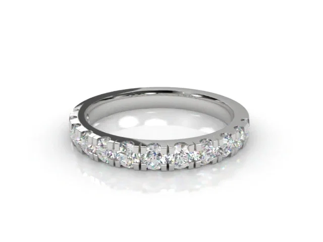 Narrow<br />Semi-Set Wedding Ring<br />Round Brilliant-Cut Diamonds<br />100% Recycled, Hallmarked Platinum Narrow<br />Semi-Set Wedding Ring<br />Round Brilliant-Cut Diamonds<br />100% Recycled, Hallmarked Platinum