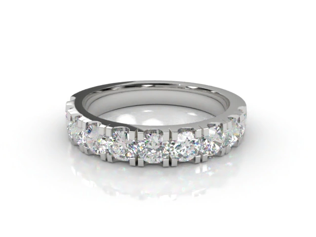 3.1mm.  Wide  Semi-Set Wedding Ring Round Brilliant-Cut Diamonds 100% Recycled, Hallmarked Platinum