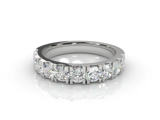 3.1mm. Wide <br />Semi-Set Wedding Ring<br />Round Brilliant-Cut Diamonds<br />100% Recycled, Hallmarked Platinum 3.1mm. Wide <br />Semi-Set Wedding Ring<br />Round Brilliant-Cut Diamonds<br />100% Recycled, Hallmarked Platinum