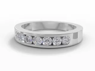 3.7mm.  Wide  Semi-Set Wedding Ring Round Brilliant-Cut Diamonds 100% Recycled, Hallmarked Platinum