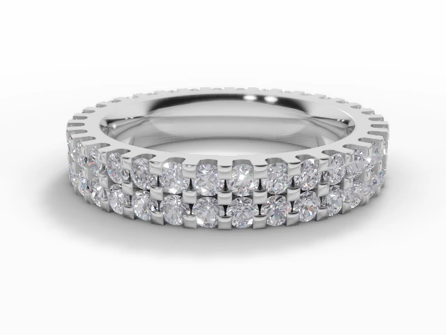 3.5mm.  Wide  Fully-Set Wedding Ring Round Brilliant-Cut Diamonds 100% Recycled, Hallmarked Platinum