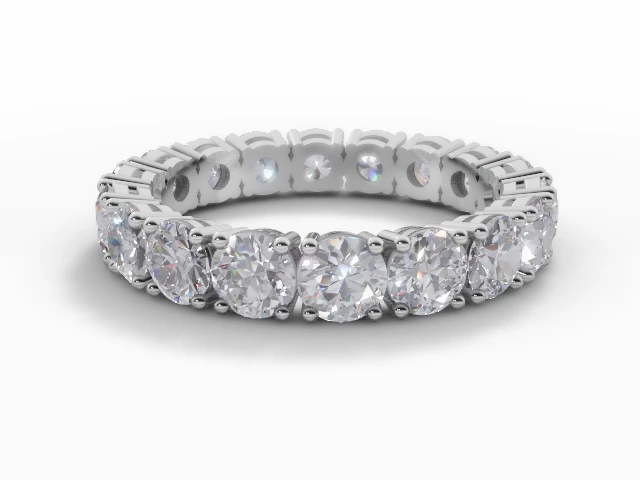 4.0mm.  Wide  Fully-Set Wedding Ring Round Brilliant-Cut Diamonds 100% Recycled, Hallmarked Platinum