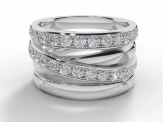 Wide Fully-Set Wedding Ring Round Brilliant-Cut Diamonds 100% Recycled, Hallmarked Platinum