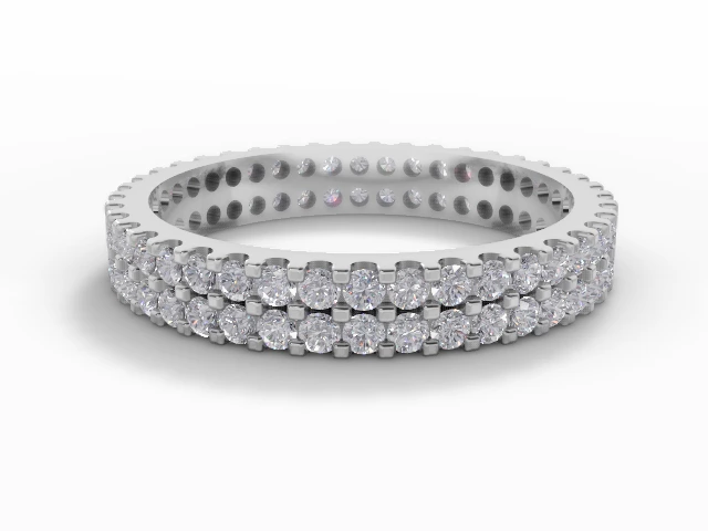 3.1mm.  Wide  Fully-Set Wedding Ring Round Brilliant-Cut Diamonds 100% Recycled, Hallmarked Platinum