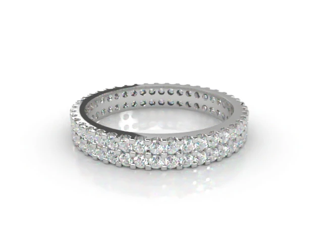 3.2mm.  Wide  Fully-Set Wedding Ring Round Brilliant-Cut Diamonds 100% Recycled, Hallmarked Platinum