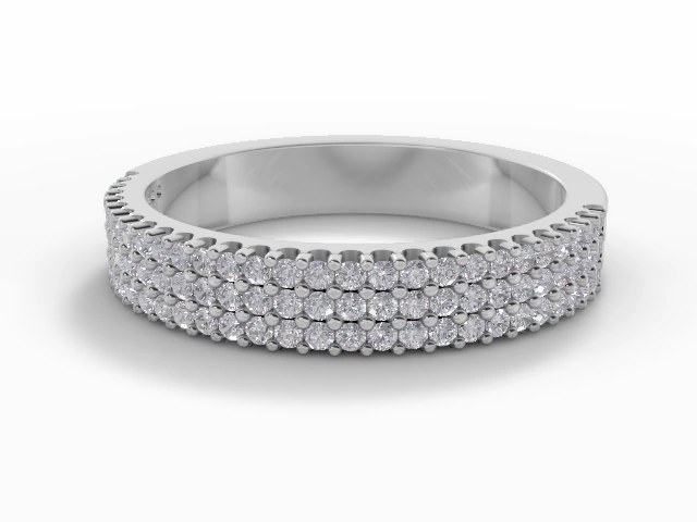 3.6mm.  Wide  Semi-Set Wedding Ring Round Brilliant-Cut Diamonds 100% Recycled, Hallmarked Platinum