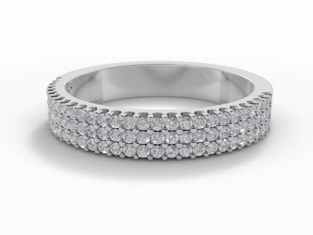 3.6mm. Wide <br />Semi-Set Wedding Ring<br />Round Brilliant-Cut Diamonds<br />100% Recycled, Hallmarked Platinum 3.6mm. Wide <br />Semi-Set Wedding Ring<br />Round Brilliant-Cut Diamonds<br />100% Recycled, Hallmarked Platinum