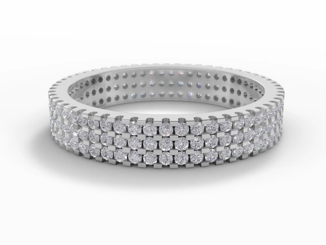 3.6mm.  Wide  Fully-Set Wedding Ring Round Brilliant-Cut Diamonds 100% Recycled, Hallmarked Platinum