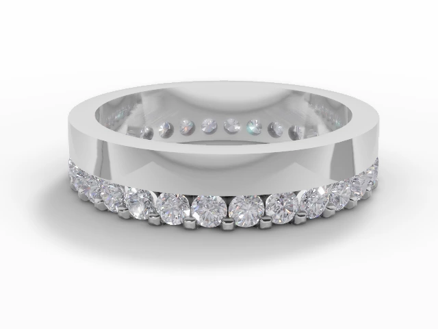 4.5mm.  Wide  Fully-Set Wedding Ring Round Brilliant-Cut Diamonds 100% Recycled, Hallmarked Platinum