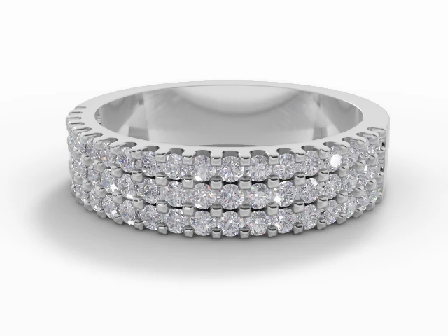 4.7mm.  Wide  Semi-Set Wedding Ring Round Brilliant-Cut Diamonds 100% Recycled, Hallmarked Platinum