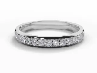 2.7mm.  Wide  Semi-Set Wedding Ring Round Brilliant-Cut Diamonds 100% Recycled, Hallmarked Platinum