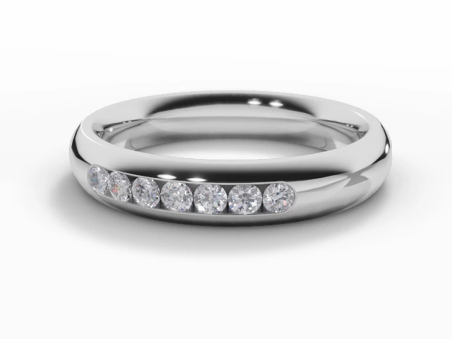 4.0mm.  Wide  Semi-Set Wedding Ring Round Brilliant-Cut Diamonds 100% Recycled, Hallmarked 18ct. White Gold