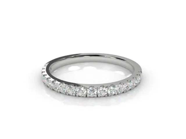 Skinny<br />Semi-Set Wedding Ring<br />Round Brilliant-Cut Diamonds<br />100% Recycled, Hallmarked 18ct. White Gold Skinny<br />Semi-Set Wedding Ring<br />Round Brilliant-Cut Diamonds<br />100% Recycled, Hallmarked 18ct. White Gold