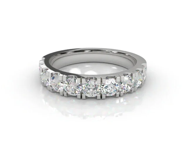 3.1mm. Wide <br />Semi-Set Wedding Ring<br />Round Brilliant-Cut Diamonds<br />100% Recycled, Hallmarked 18ct. White Gold 3.1mm. Wide <br />Semi-Set Wedding Ring<br />Round Brilliant-Cut Diamonds<br />100% Recycled, Hallmarked 18ct. White Gold