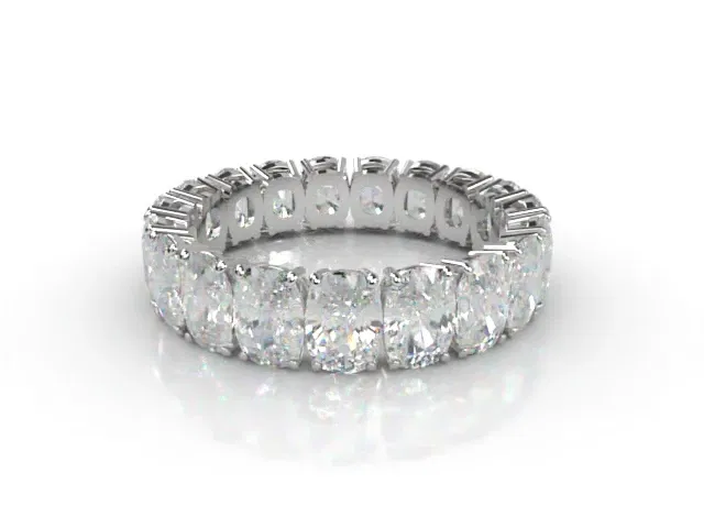 4.5mm. Wide<br />Designer Wedding Ring<br />Oval-Cut Diamond<br />100% Recycled, Hallmarked 18ct. White Gold 4.5mm. Wide<br />Designer Wedding Ring<br />Oval-Cut Diamond<br />100% Recycled, Hallmarked 18ct. White Gold