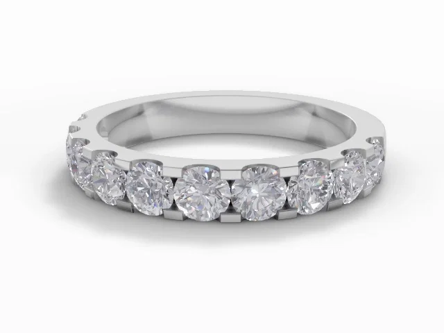 3.1mm. Wide <br />Semi-Set Wedding Ring<br />Round Brilliant-Cut Diamonds<br />100% Recycled, Hallmarked 18ct. White Gold 3.1mm. Wide <br />Semi-Set Wedding Ring<br />Round Brilliant-Cut Diamonds<br />100% Recycled, Hallmarked 18ct. White Gold
