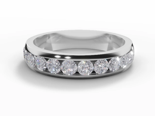 4.0mm.  Wide  Semi-Set Wedding Ring Round Brilliant-Cut Diamonds 100% Recycled, Hallmarked 18ct. White Gold