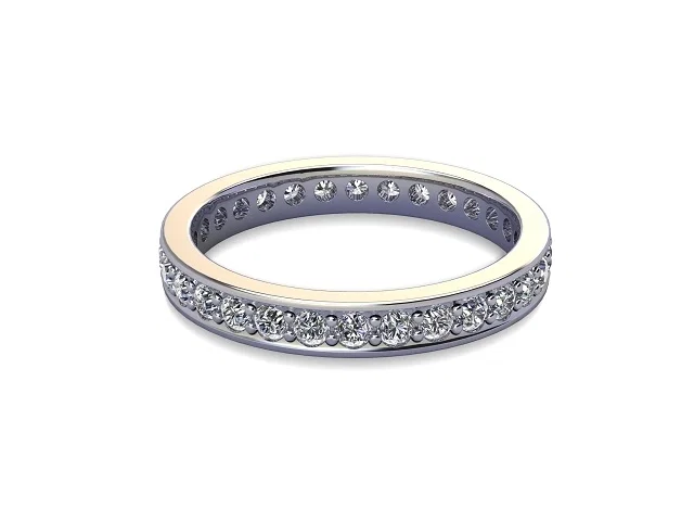 2.9mm. Wide <br />Fully-Set Wedding Ring<br />Round Brilliant-Cut Diamonds<br />100% Recycled, Hallmarked 18ct. White Gold 2.9mm. Wide <br />Fully-Set Wedding Ring<br />Round Brilliant-Cut Diamonds<br />100% Recycled, Hallmarked 18ct. White Gold