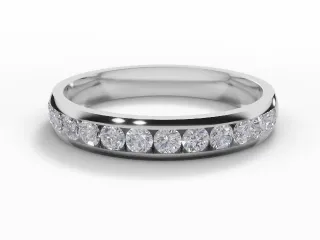 3.1mm.  Wide  Semi-Set Wedding Ring Round Brilliant-Cut Diamonds 100% Recycled, Hallmarked 18ct. White Gold