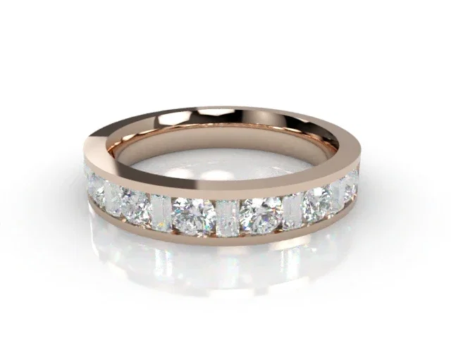 4.0mm. Wide <br />Semi-Set Wedding Ring<br />Baguette Diamonds<br />100% Recycled, Hallmarked 18ct. Rose Gold 4.0mm. Wide <br />Semi-Set Wedding Ring<br />Baguette Diamonds<br />100% Recycled, Hallmarked 18ct. Rose Gold