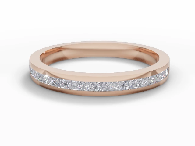 2.5mm.  Wide  Semi-Set Wedding Ring Round Diamonds 100% Recycled, Hallmarked 18ct. Rose Gold