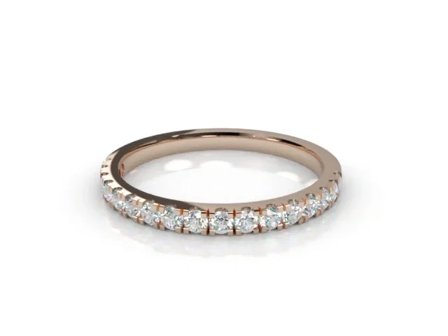 Skinny<br />Semi-Set Wedding Ring<br />Round Brilliant-Cut Diamonds<br />100% Recycled, Hallmarked 18ct. Rose Gold Skinny<br />Semi-Set Wedding Ring<br />Round Brilliant-Cut Diamonds<br />100% Recycled, Hallmarked 18ct. Rose Gold