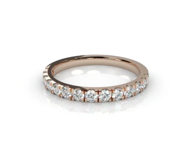 Narrow<br />Semi-Set Wedding Ring<br />Round Brilliant-Cut Diamonds<br />100% Recycled, Hallmarked 18ct. Rose Gold Narrow<br />Semi-Set Wedding Ring<br />Round Brilliant-Cut Diamonds<br />100% Recycled, Hallmarked 18ct. Rose Gold