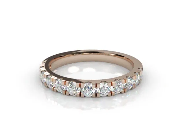 Narrow<br />Semi-Set Wedding Ring<br />Round Brilliant-Cut Diamonds<br />100% Recycled, Hallmarked 18ct. Rose Gold Narrow<br />Semi-Set Wedding Ring<br />Round Brilliant-Cut Diamonds<br />100% Recycled, Hallmarked 18ct. Rose Gold