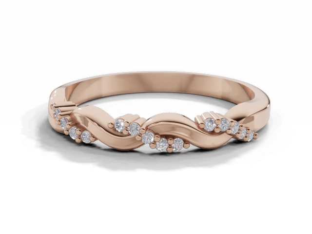 2.8mm.  Wide  Semi-Set Wedding Ring Round Brilliant-Cut Diamonds 100% Recycled, Hallmarked 18ct. Rose Gold